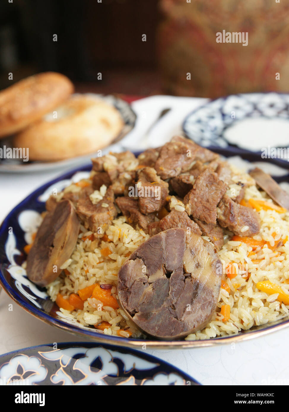 Traditional Middle Eastern pilaf rice on served restaurant table Stock Photo Alamy