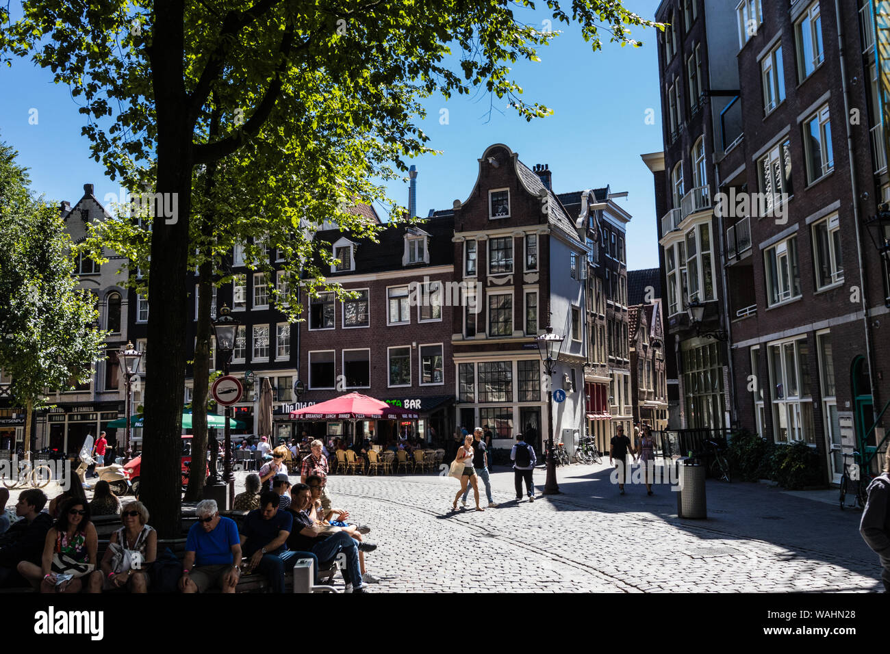 The Old Church Square (Oudekerksplein) in Amsterdam Stock Photo