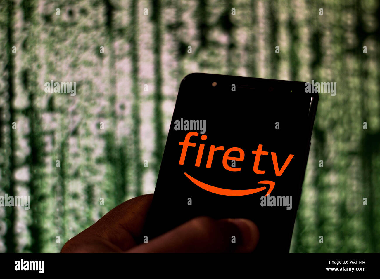 Brazil. 20th Aug, 2019. In this photo illustration the Amazon fire TV logo is seen displayed on a smartphone. Credit: Rafael Henrique/SOPA Images/ZUMA Wire/Alamy Live News Stock Photo