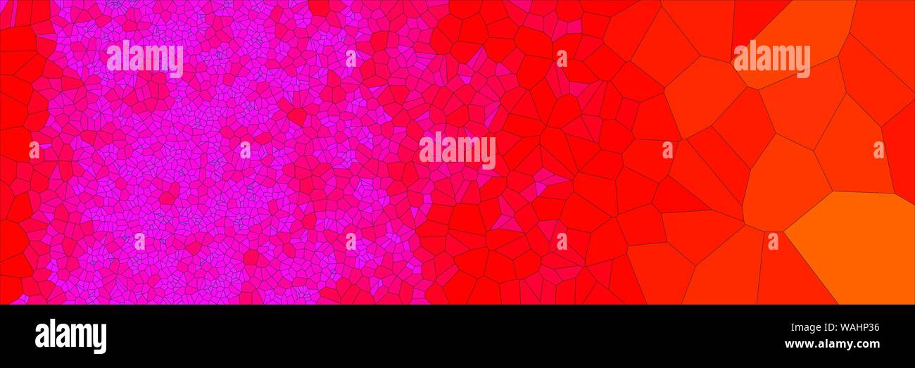 Stained glass colorful voronoi polygonal algorithm background, vector abstract. Irregular cells pattern. 2D Geometric shapes grid texture. Aspect Rati Stock Vector