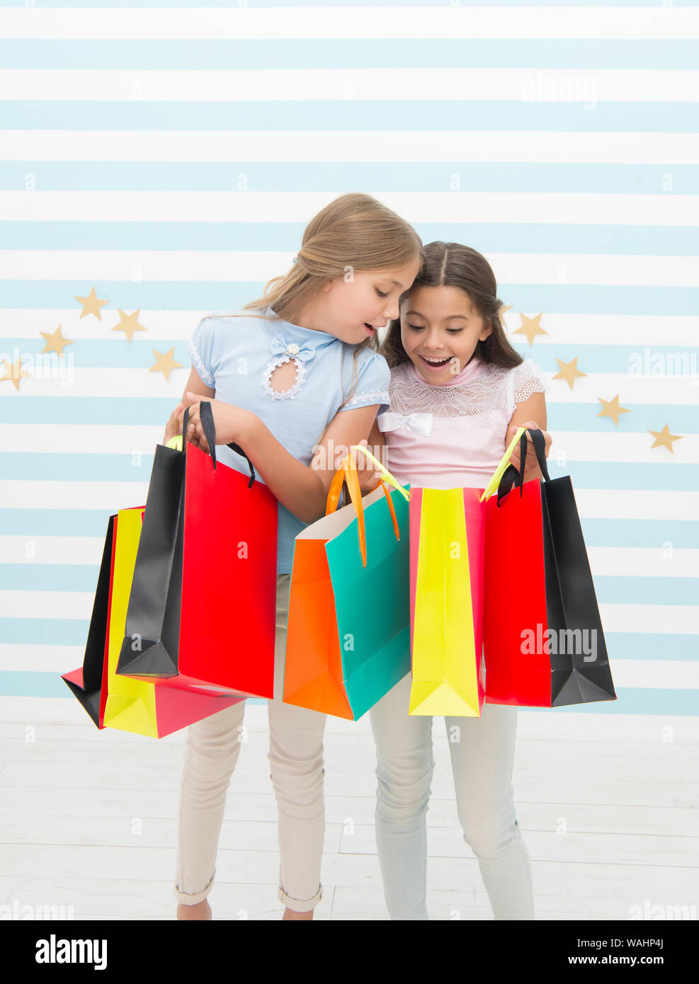 small girls shopping