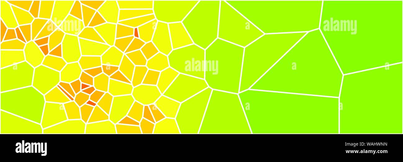 Stained glass colorful voronoi polygonal algorithm background, vector abstract. Irregular cells pattern. 2D Geometric shapes grid texture. Aspect Rati Stock Vector