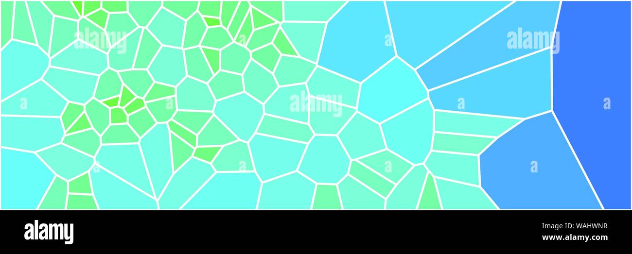 Stained glass colorful voronoi polygonal algorithm background, vector abstract. Irregular cells pattern. 2D Geometric shapes grid texture. Aspect Rati Stock Vector