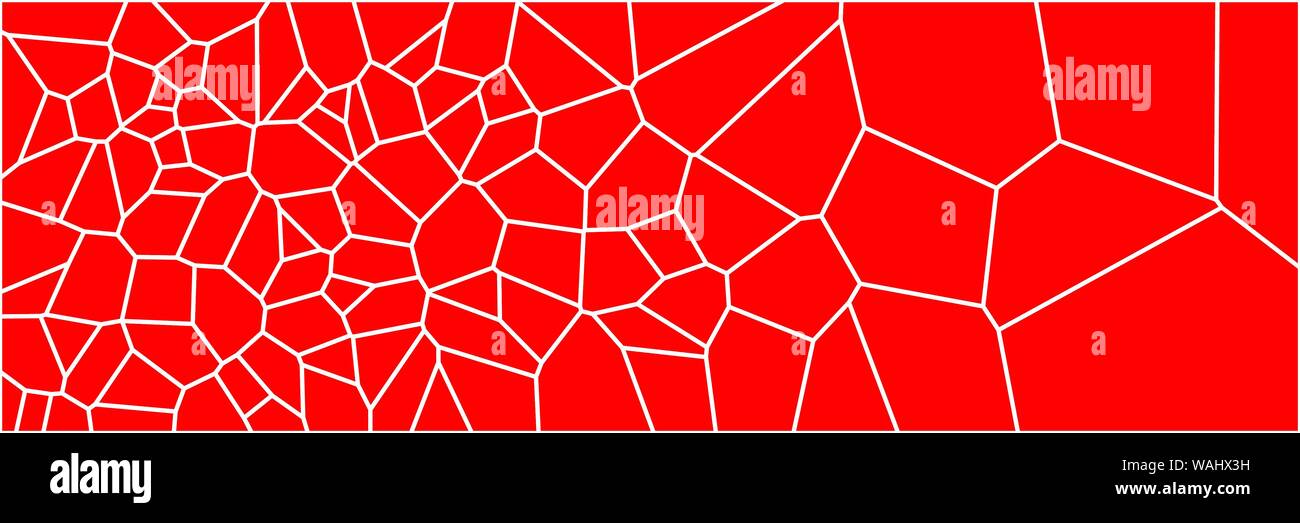 Stained glass colorful voronoi polygonal algorithm background, vector abstract. Irregular cells pattern. 2D Geometric shapes grid texture. Aspect Rati Stock Vector