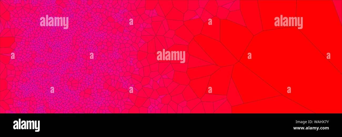 Stained glass colorful voronoi polygonal algorithm background, vector abstract. Irregular cells pattern. 2D Geometric shapes grid texture. Aspect Rati Stock Vector