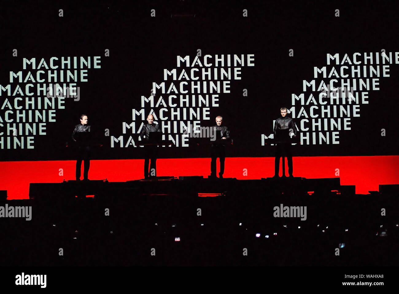 Rio de Janeiro, Brazil, March 20, 2009. Members of the German band Kraftwerk during their show in the Apoteose Square in the city of Rio de Janeiro. Stock Photo