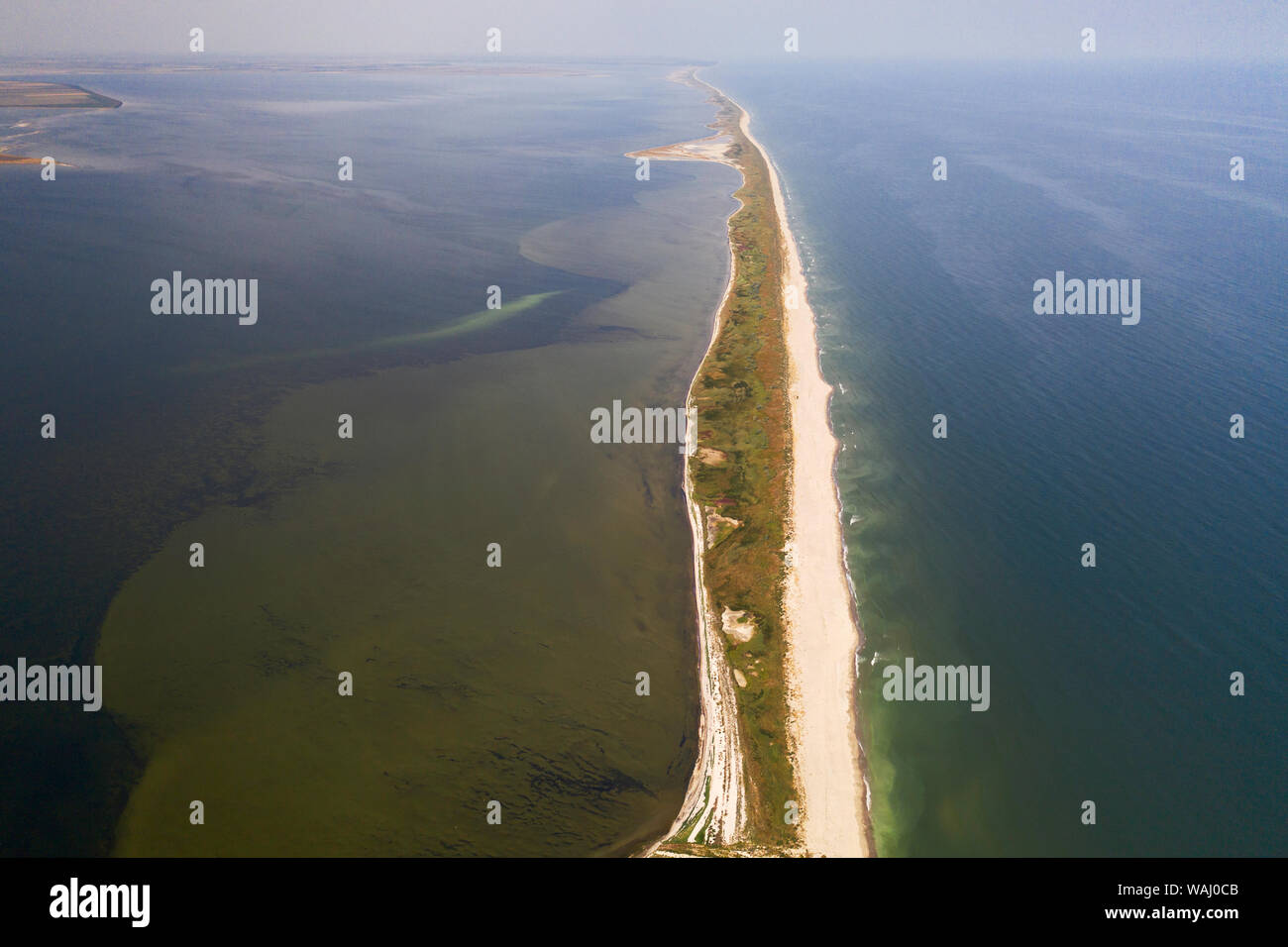 Tuzly Lagoons National Nature Park, aerial view of sea Stock Photo