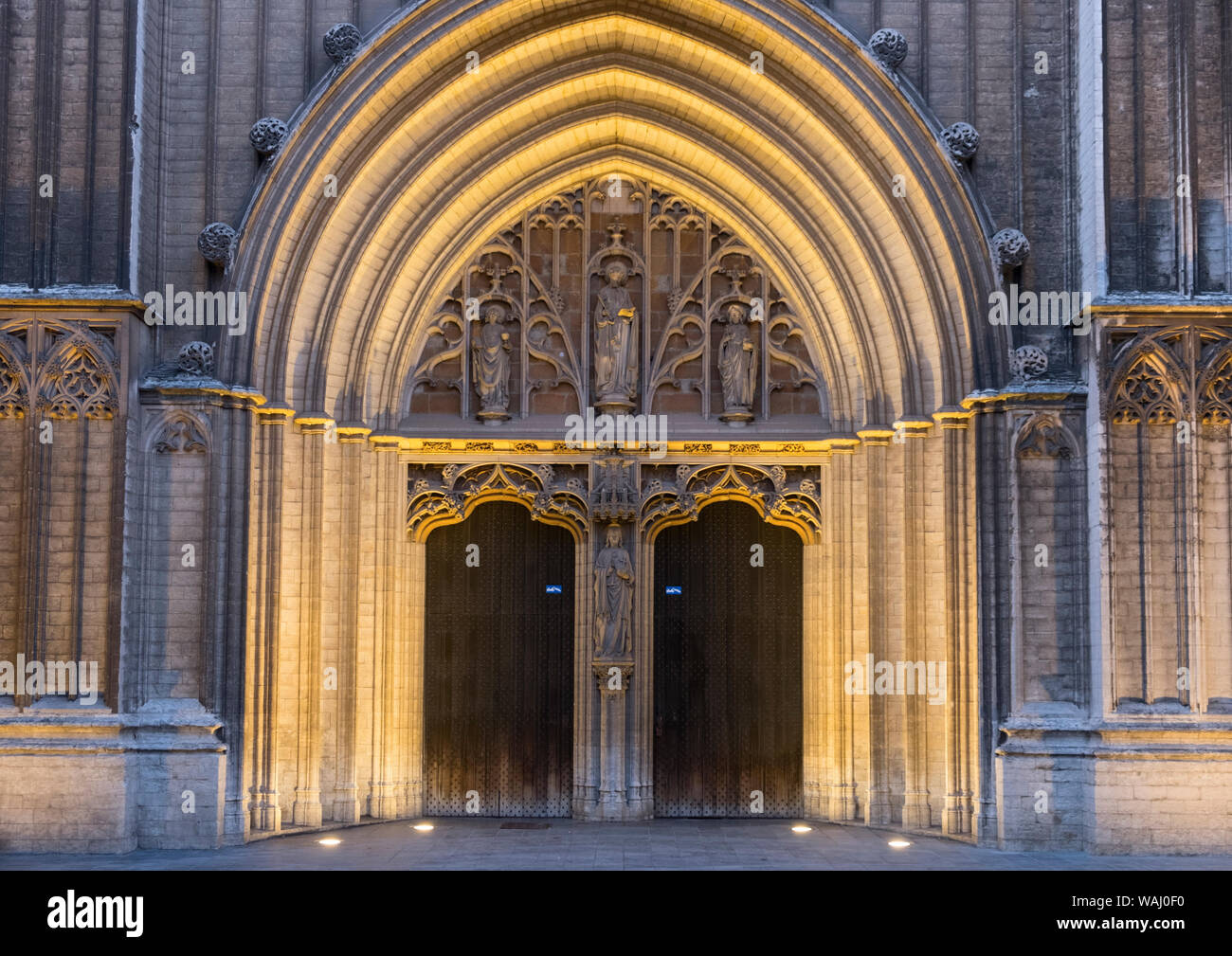 Cathedral of Our Lady doorway Antwerp Belgium Stock Photo
