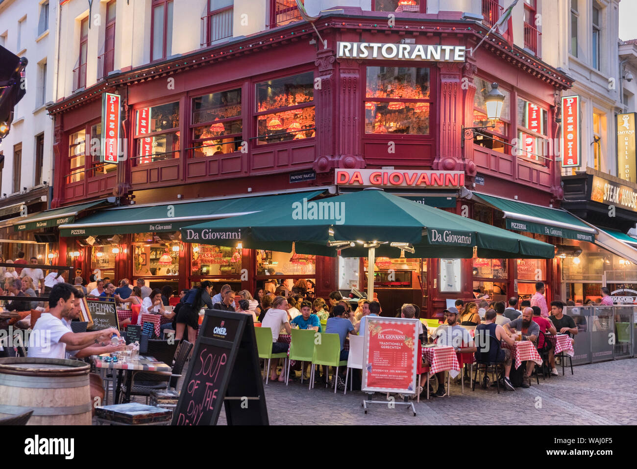 Restaurant Old town Antwerp Belgium Stock Photo