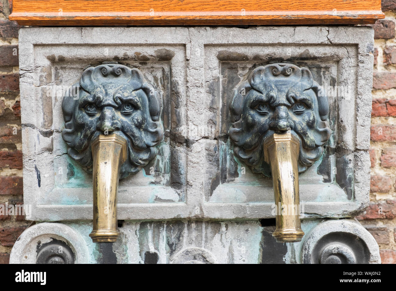 Ornate water pump Rubens House Antwerp Belgium Stock Photo