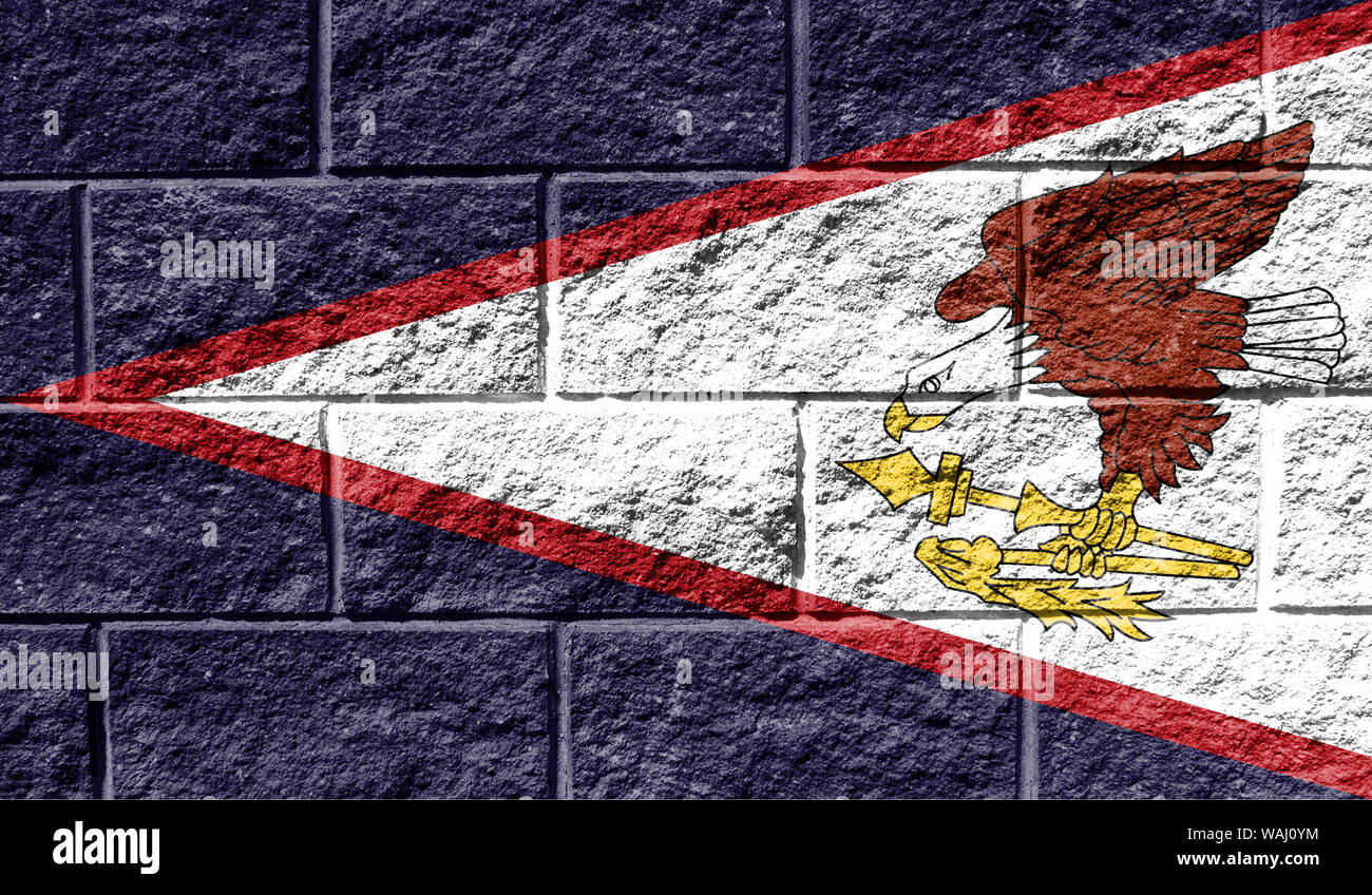 Flag of American Samoa close up painted on a cracked wall Stock Photo ...