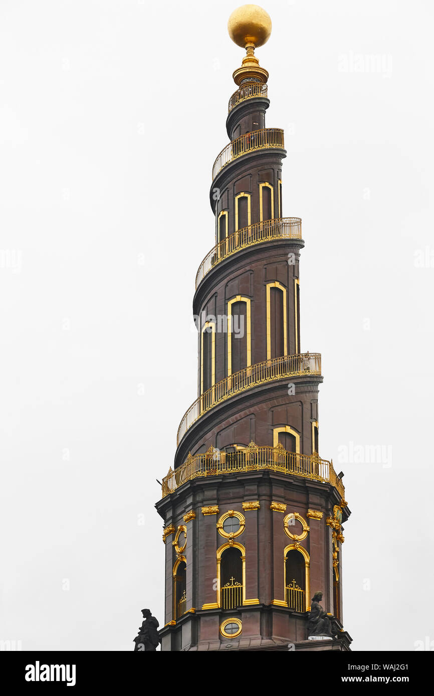 Copenhagen vor frelsers church old famous serpentine tower. Denmark landmark Stock Photo Alamy