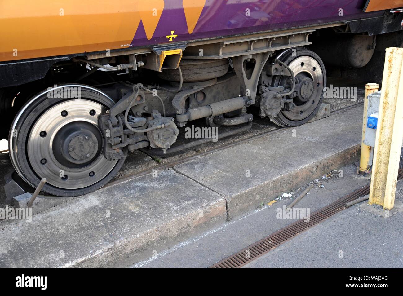 Brake system of a A West Midlands Railway Class 172 Turbostar on ...