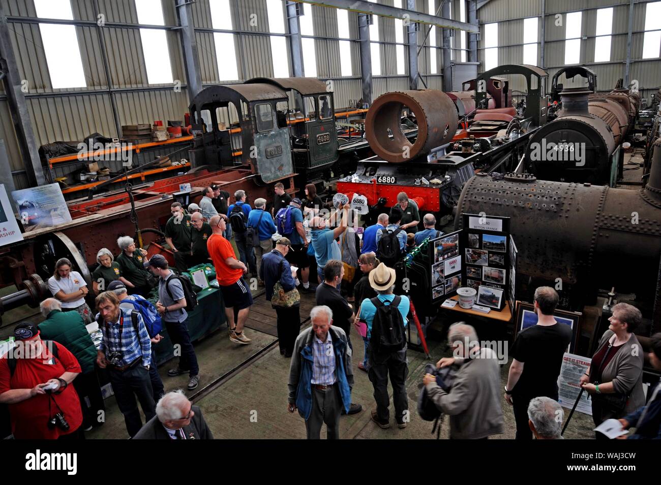 Railway enthusiasts at the Vintage Trains Tyseley loco depot open day