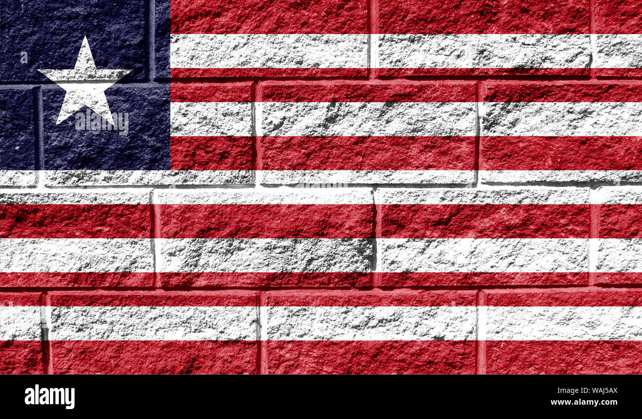 Flag of Liberia close up painted on a cracked wall Stock Photo - Alamy