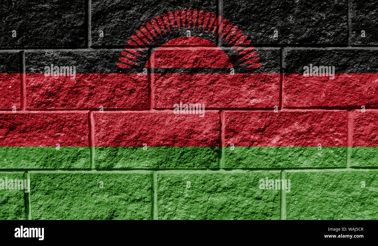 Flag of Malawi close up painted on a cracked wall Stock Photo - Alamy