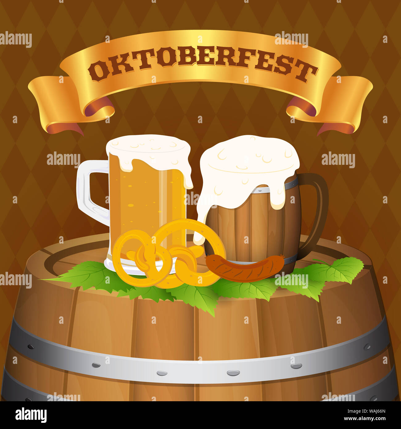 Oktoberfest beer festival background concept. Vector illustration Stock ...
