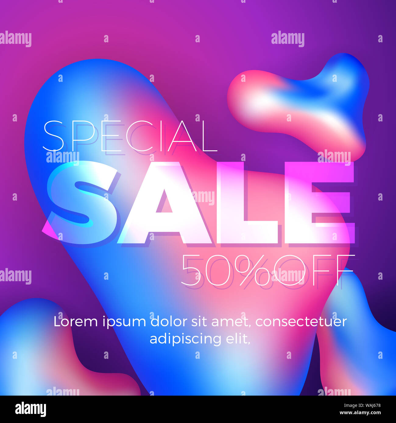 Abstract liquid banner background. Vector illustration Stock Photo