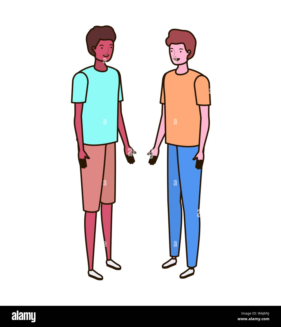 young men standing on white background Stock Vector Image & Art - Alamy