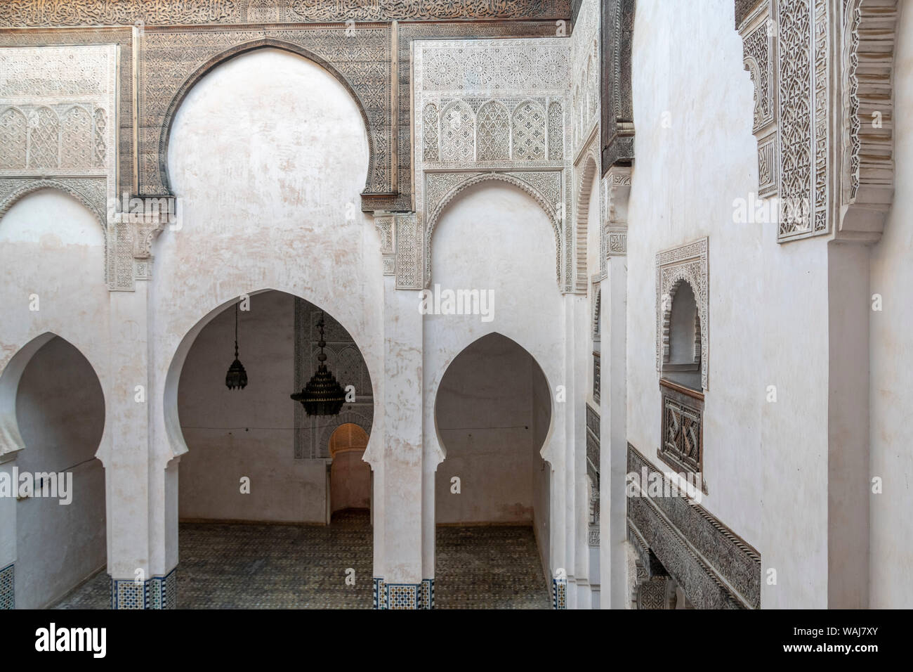 Africa, Morocco, Fes. Building arches and lamps. Credit as: Bill Young / Jaynes Gallery / DanitaDelimont.com Stock Photo