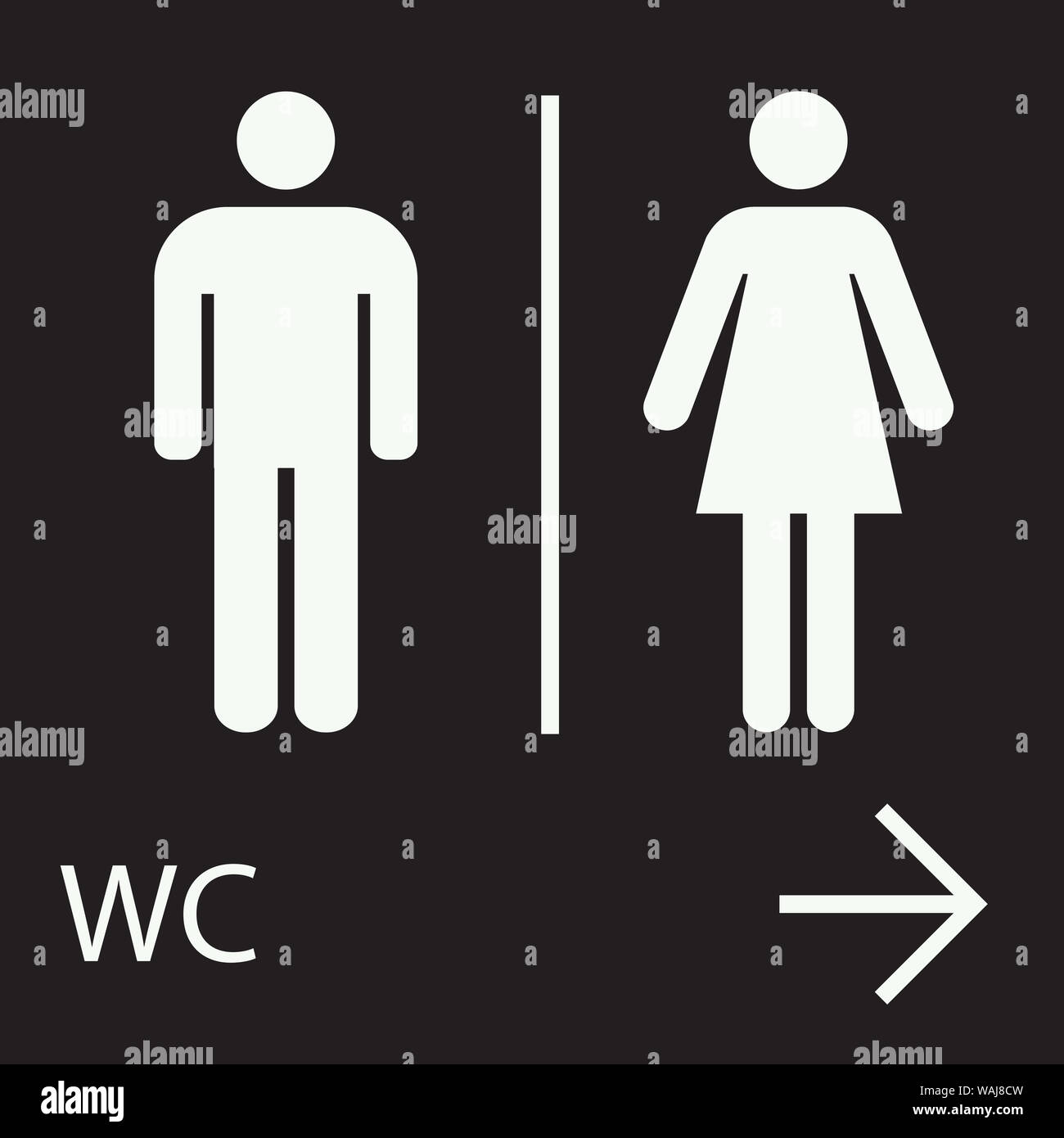Men women toilet sign arrow hi-res stock photography and images - Alamy
