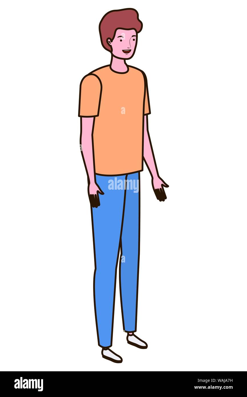 young man standing on white background Stock Vector Image & Art - Alamy