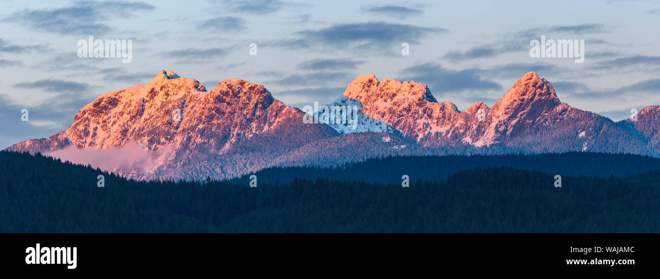 Canada, British Columbia, Golden Ears Provincial Park. Golden Ears mountain panorama. Stock Photo