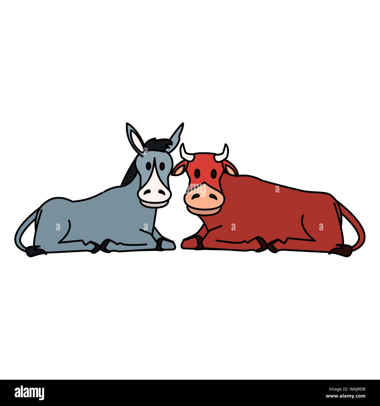 farm cute mammals animals cartoon Stock Vector Image & Art - Alamy