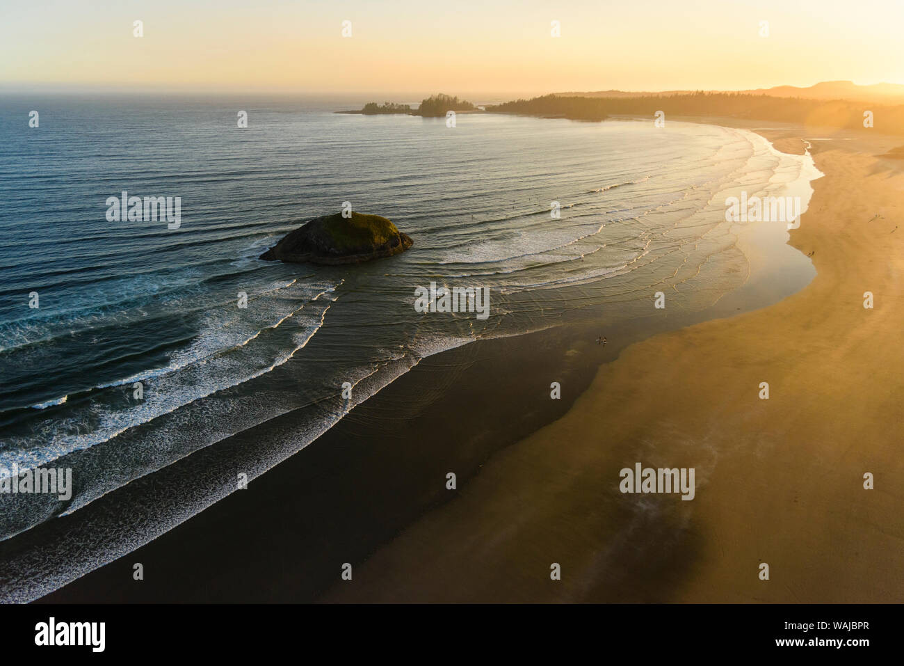 Canada, British Columbia, Pacific Rim National Park. Aerial view of Long Beach. Stock Photo
