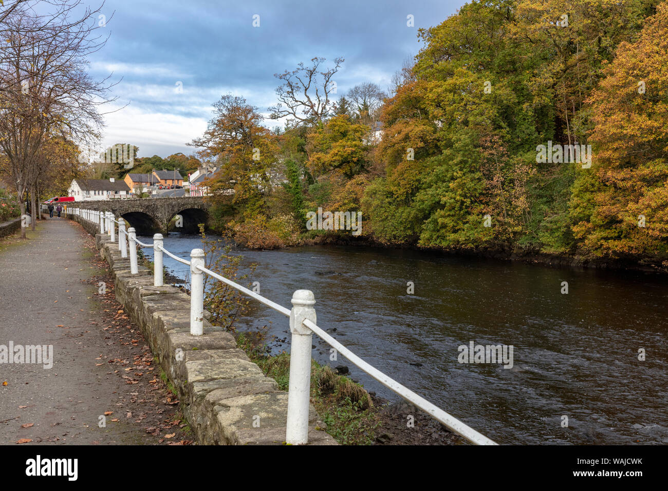 River Lennon running though the small town of Ramelton in County Donegal, Ireland Stock Photo