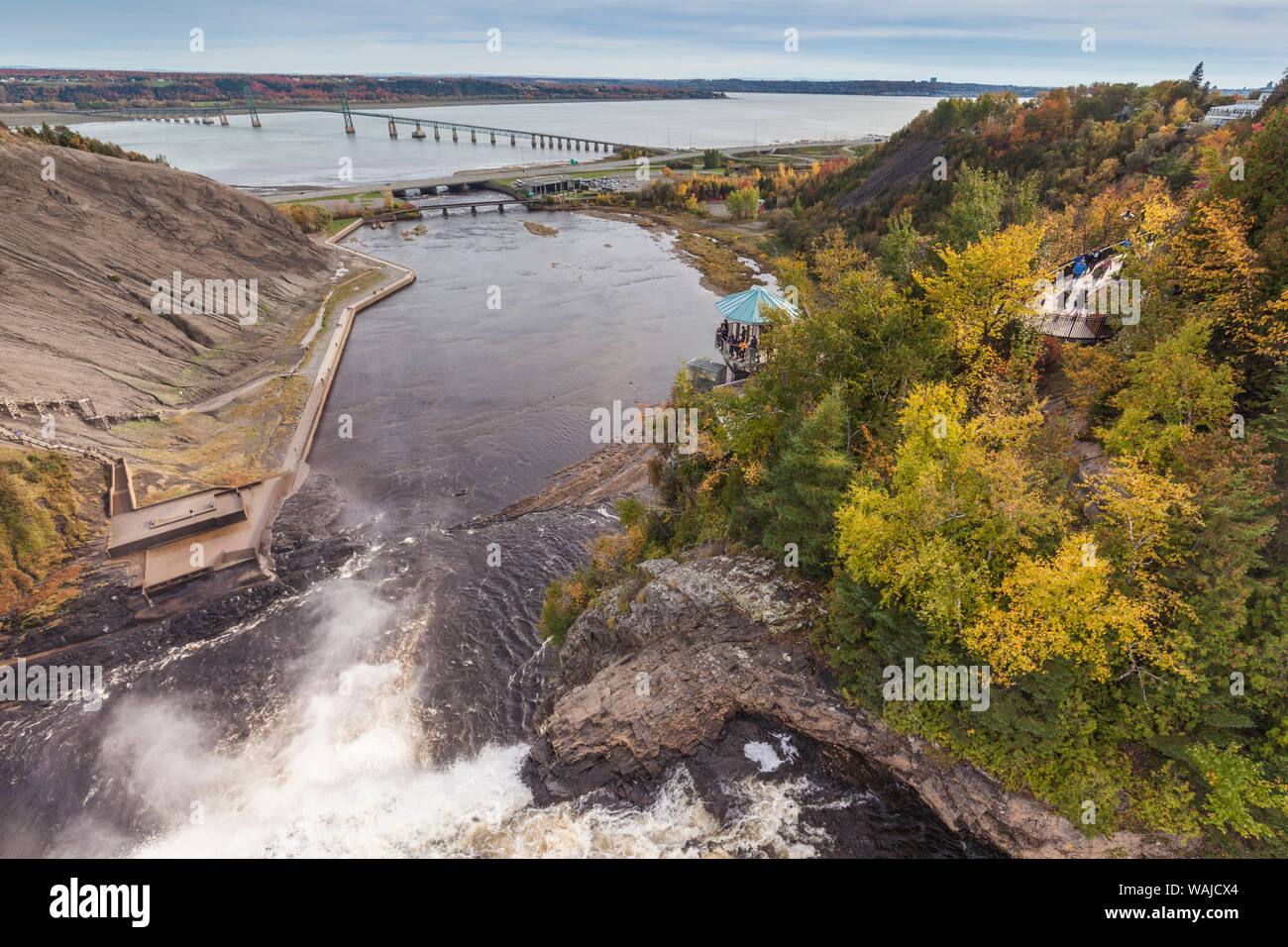 Canada, Quebec, Quebec City. Montmorency, Chutes Montmorency, waterfalls, Belvedere de la Baronne, observation area Stock Photo