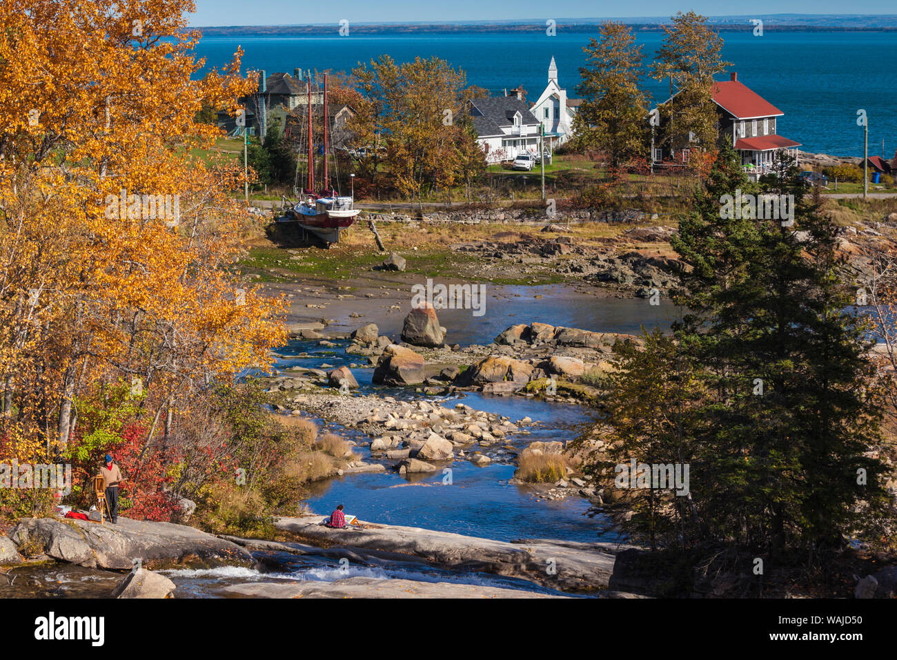 Canada, Quebec, Port-au-Persil. Village view Stock Photo - Alamy