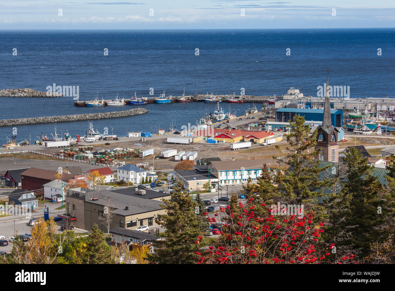 Canada, Quebec, RiviereauRenard, elevated village view Stock Photo
