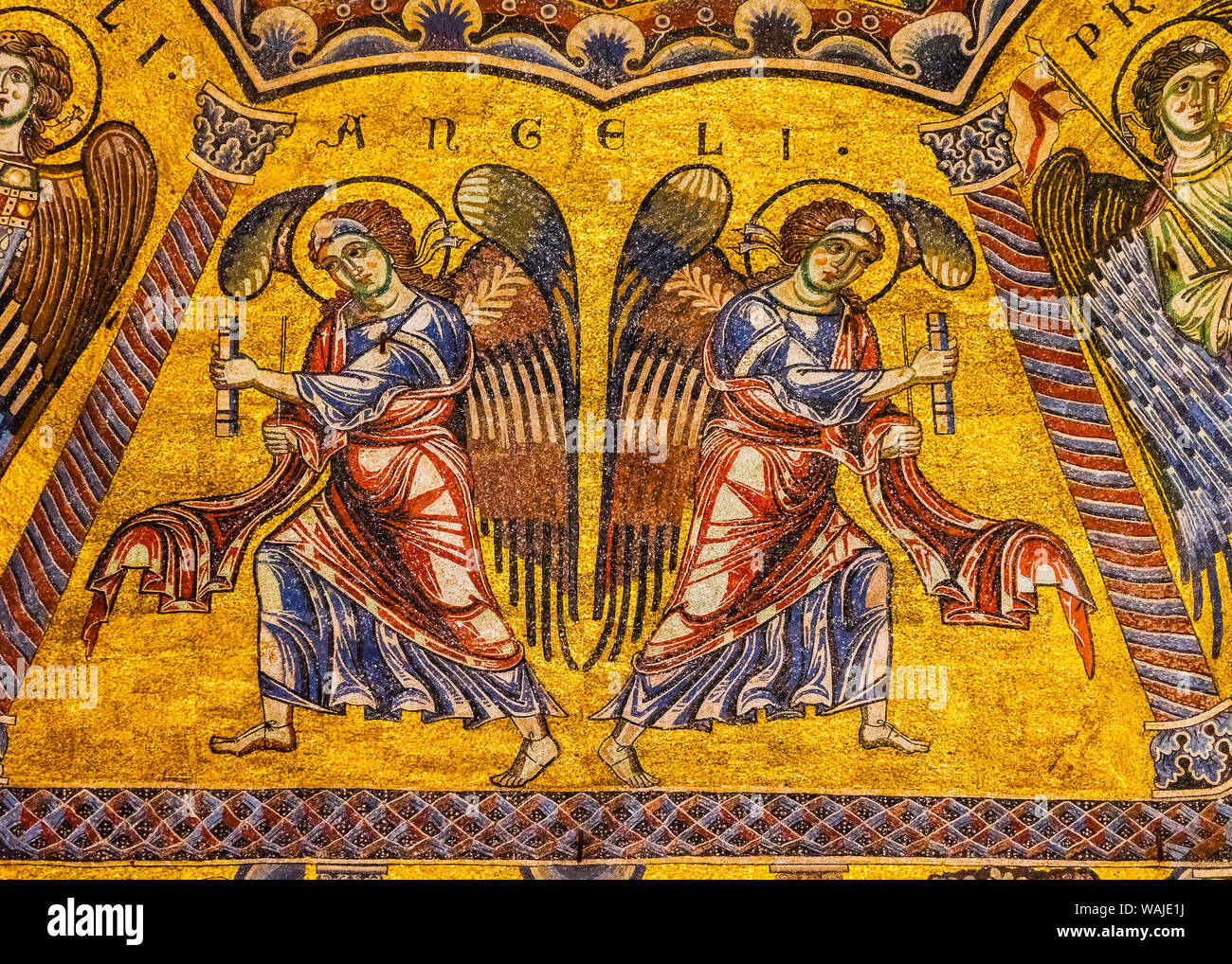 Angels mosaic, Florence Baptistery, Florence, Italy. Baptistery created