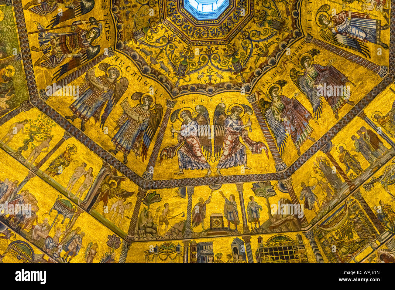 Angels mosaic, Florence Baptistery, Florence, Italy. Baptistery created