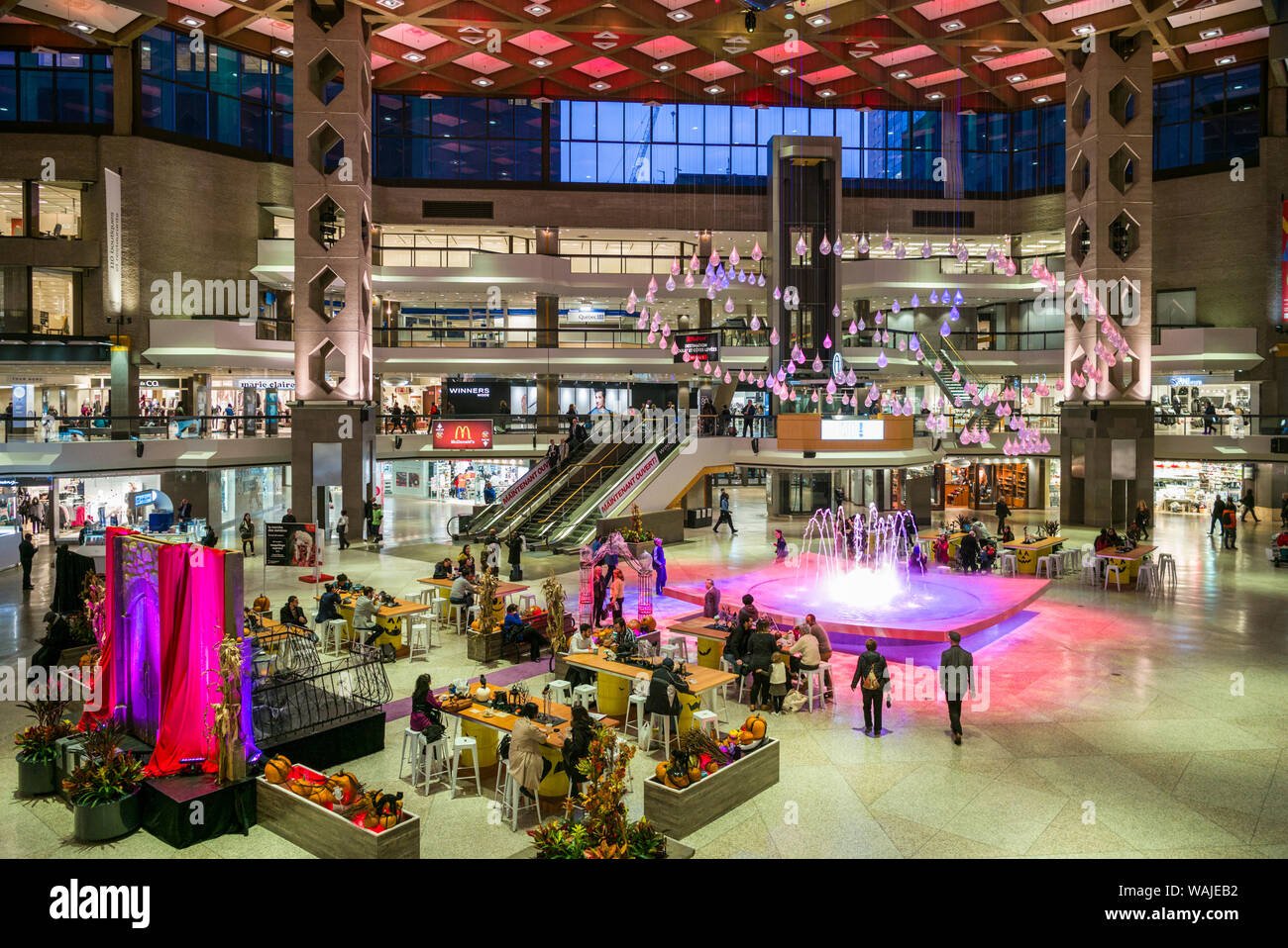 Canada, Quebec, Montreal. Complexe Desjardins shopping mall, interior