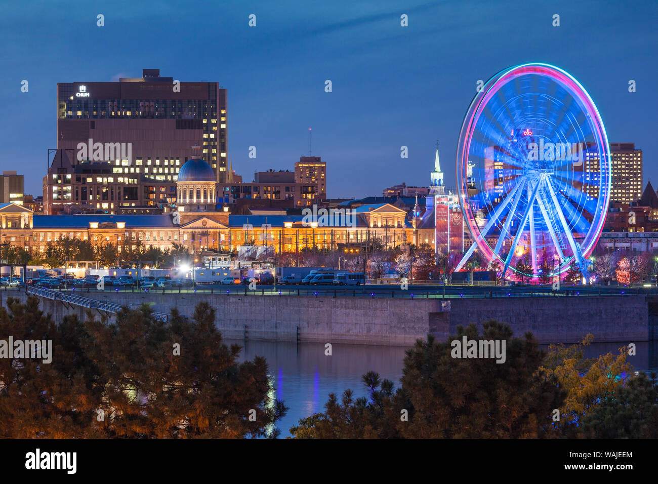 Canada, Quebec, Montreal. The Old Port, The Montreal Observation Wheel Stock Photo