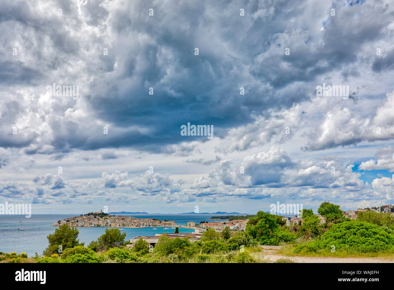 Croatia, Rogoznica. Landscape with city and Dalmatian Coast. Credit as: Fred Lord / Jaynes Gallery / DanitaDelimont.com Stock Photo