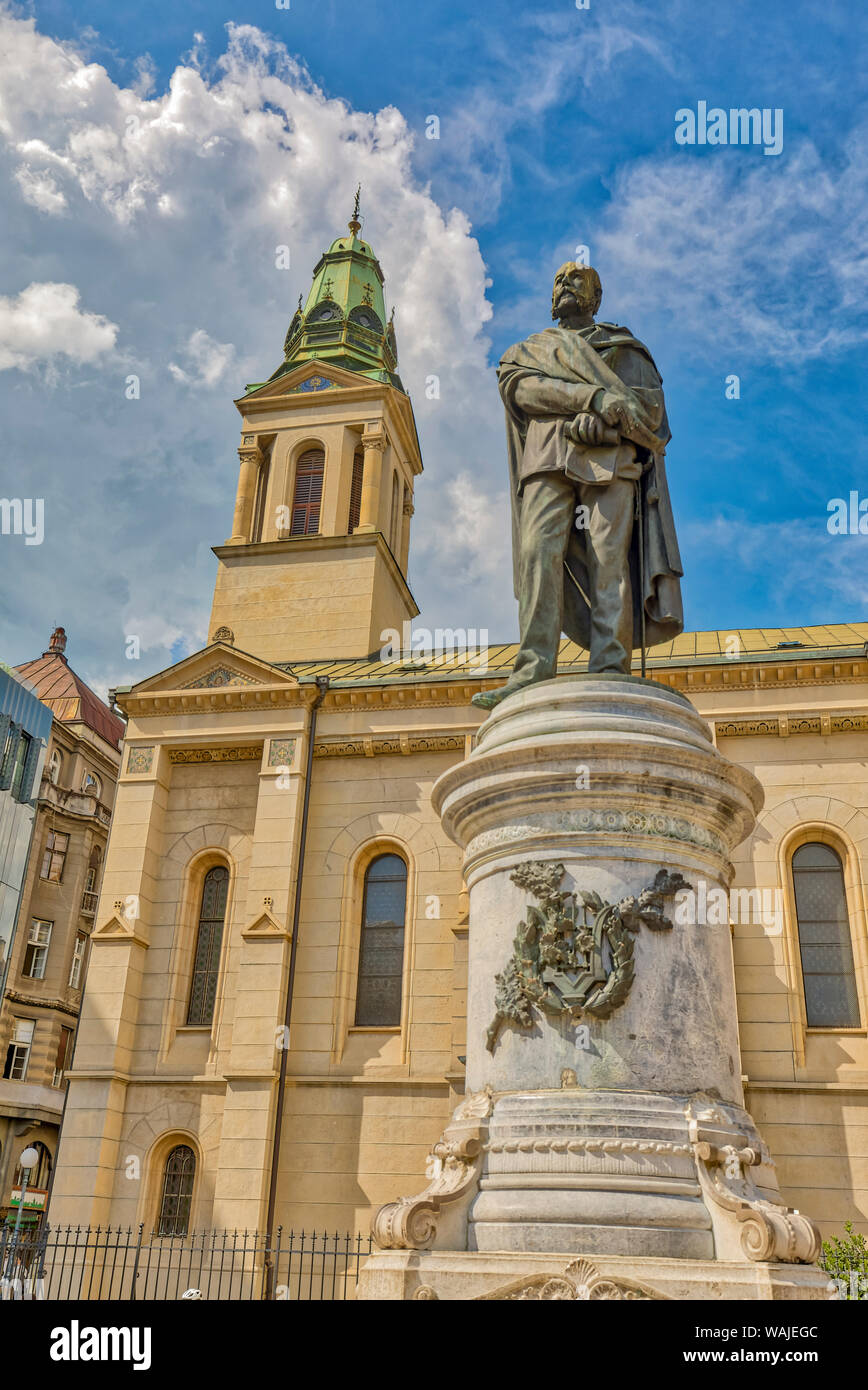 Croatia, Zagreb. Statue and Serbian Orthodox Cathedral. Credit as: Fred Lord / Jaynes Gallery / DanitaDelimont.com Stock Photo