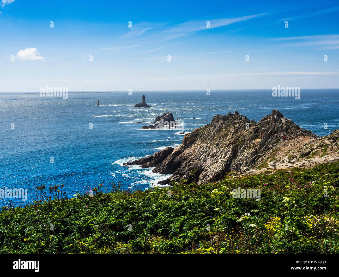 Cap Sizun, Pointe du Raz, Atlantic ocean. Finistere department. Bretagne. France Stock Photo