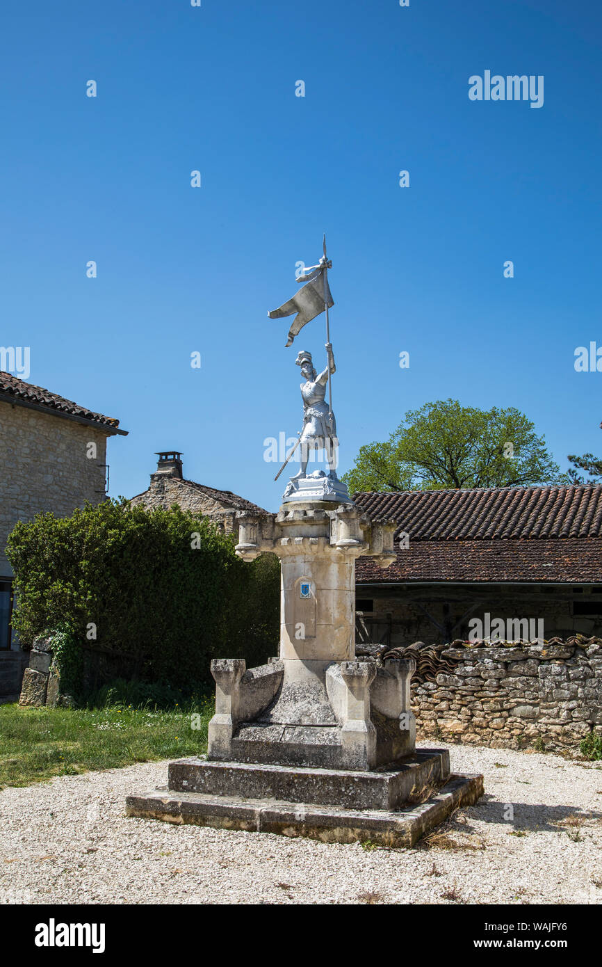 France, Vaylats. Iron statue of Joan of Arc. Stock Photo