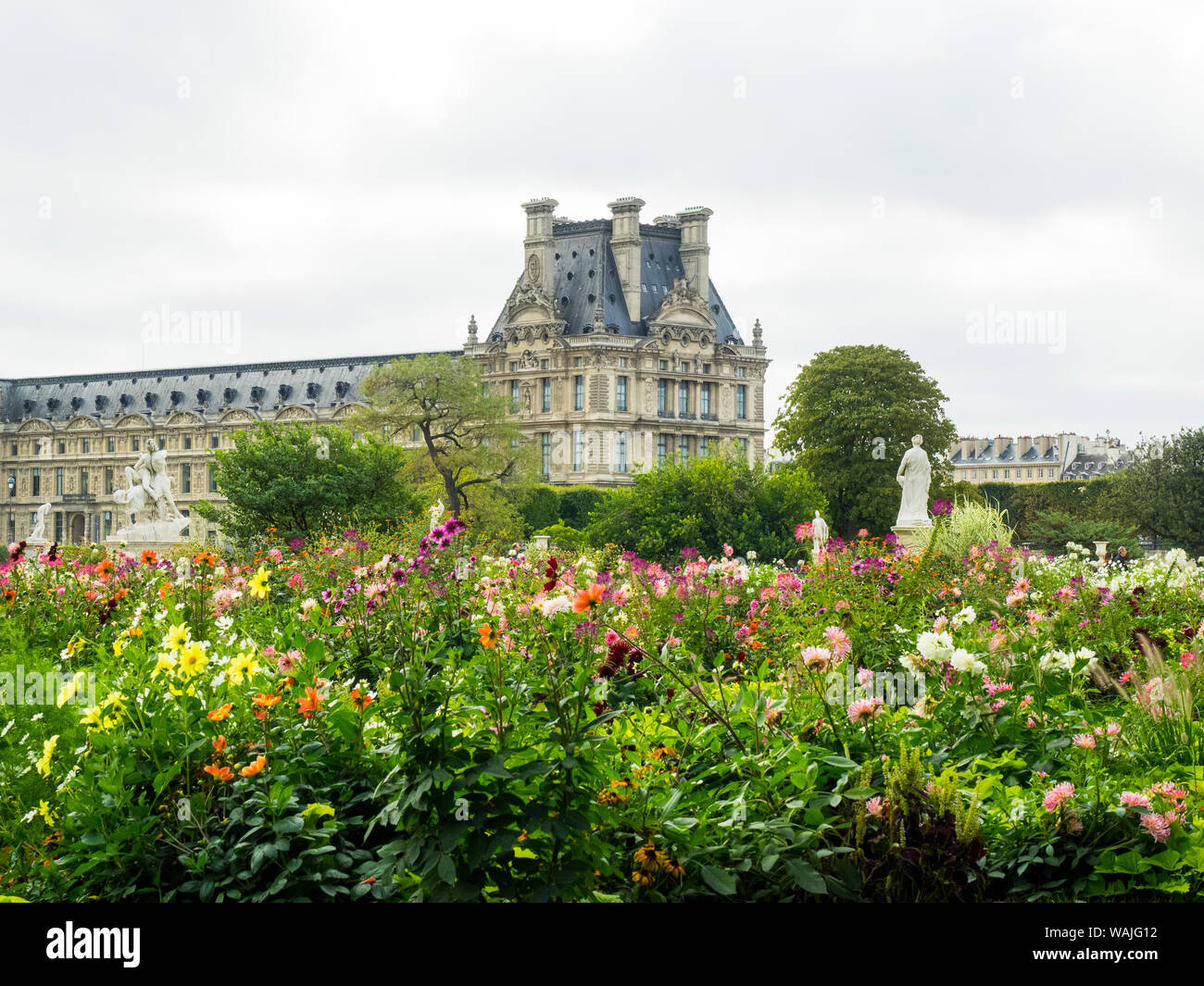 Louvre Museum and Tuileries Garden Stock Photo