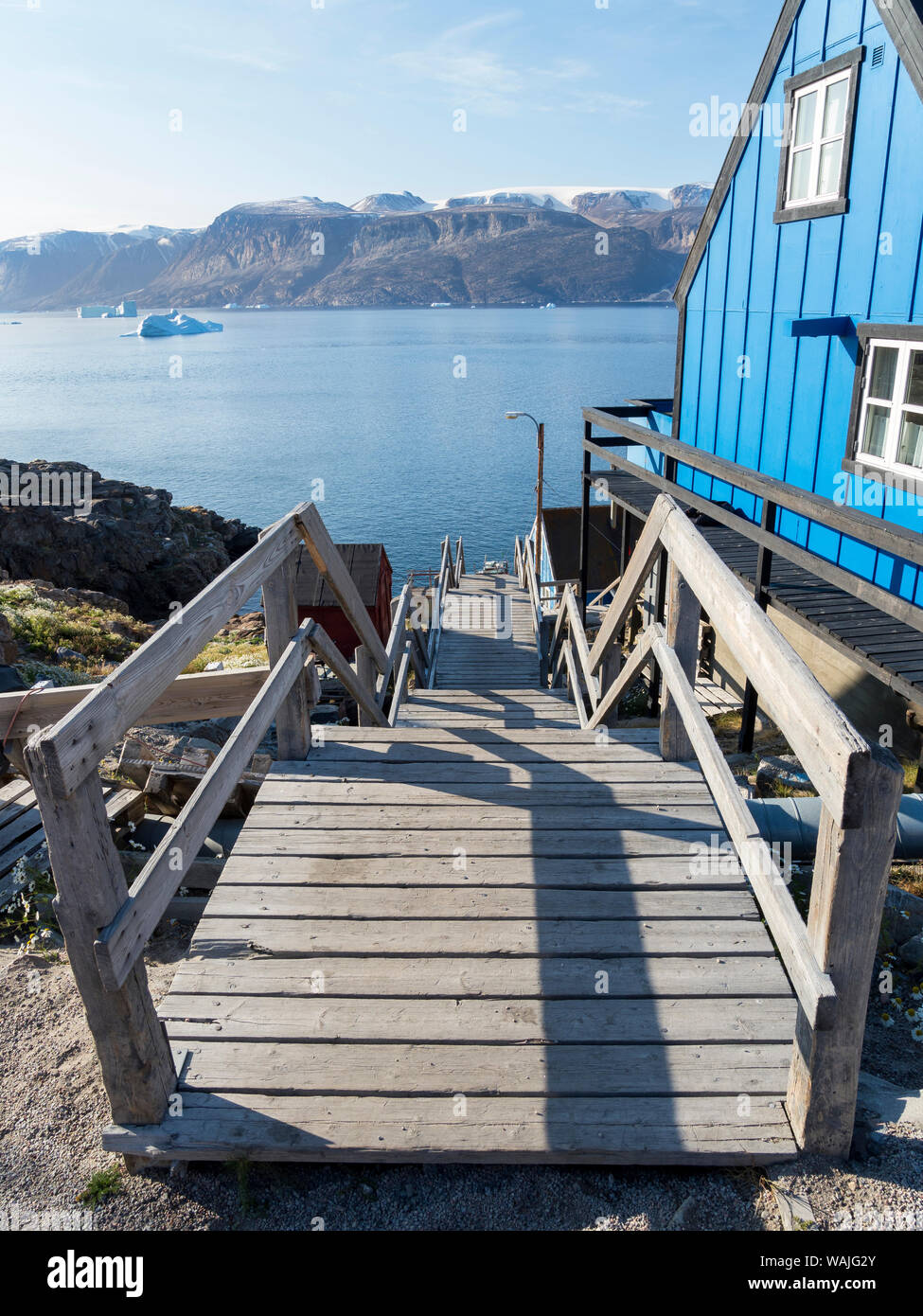 Small town of Uummannaq, northwest Greenland. (Editorial Use Only) Stock Photo