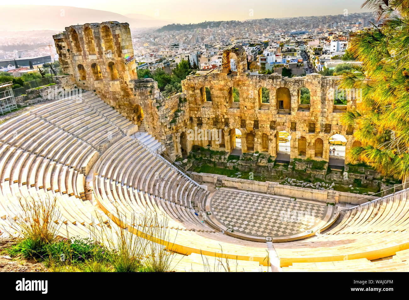 Odeon of Herodes Atticus, Athens, Greece. Stone theater base of ...