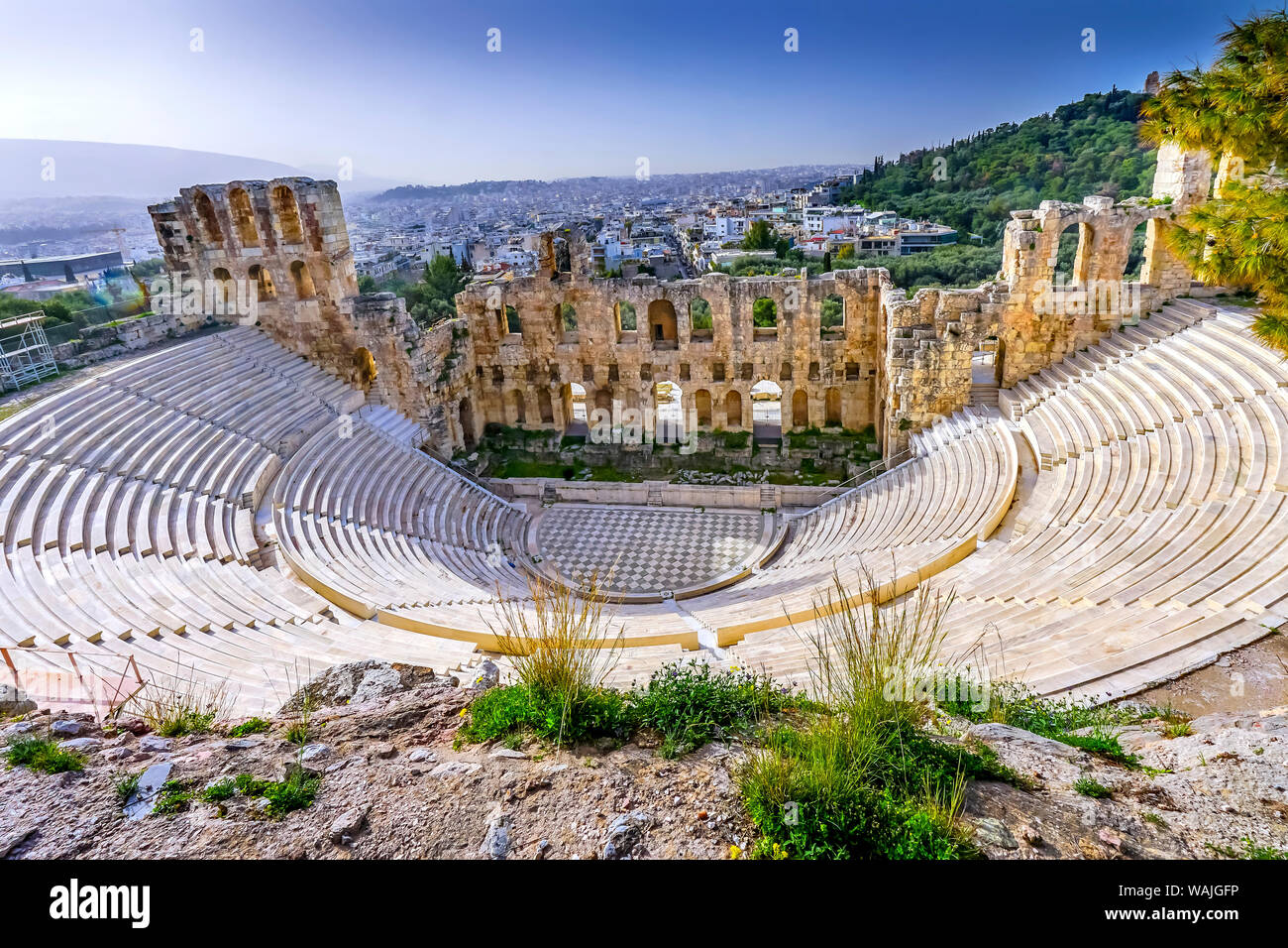 Odeon of Herodes Atticus, Athens, Greece. Stone theater base of ...