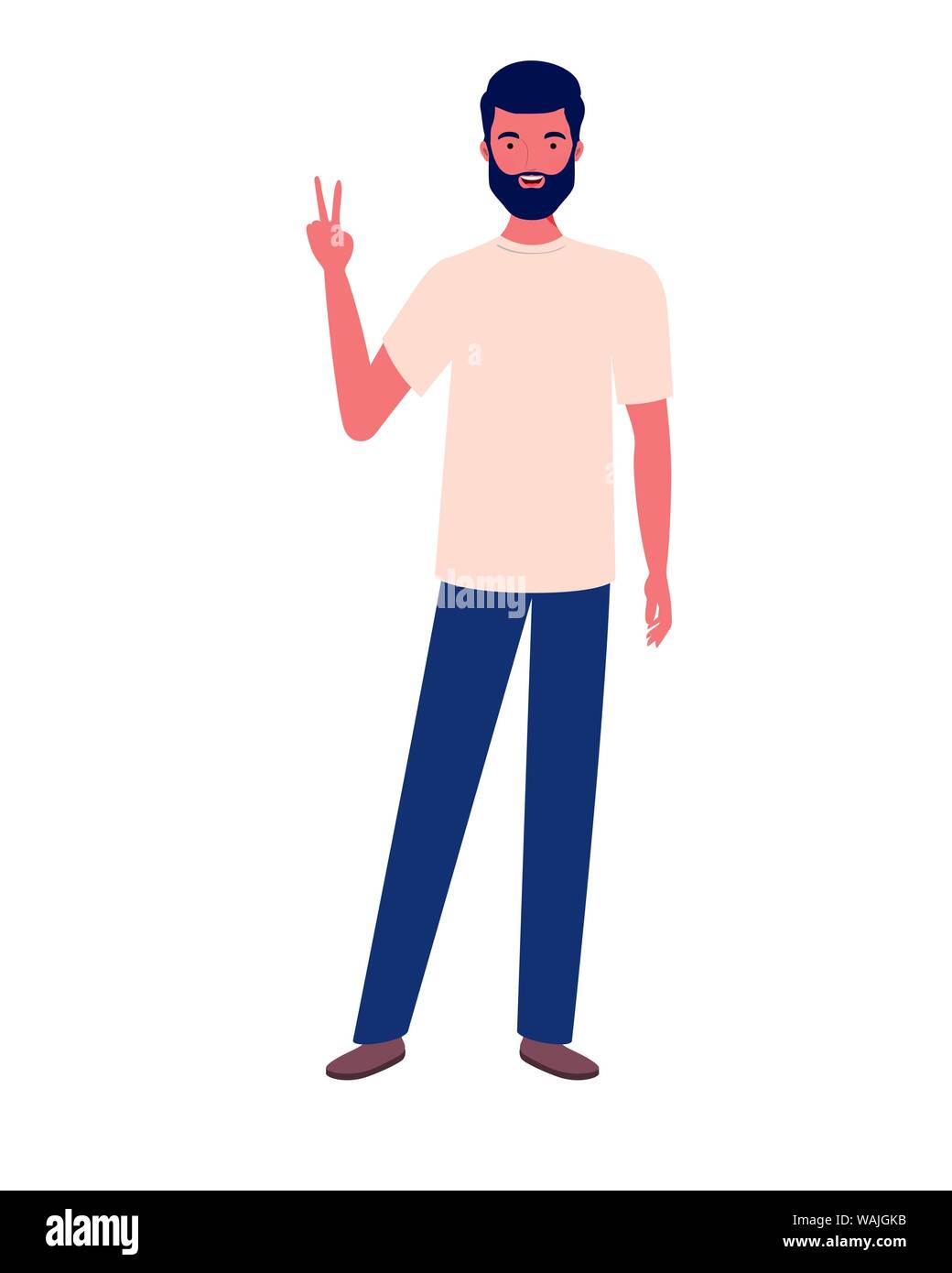 young man standing on white background Stock Vector Image & Art - Alamy