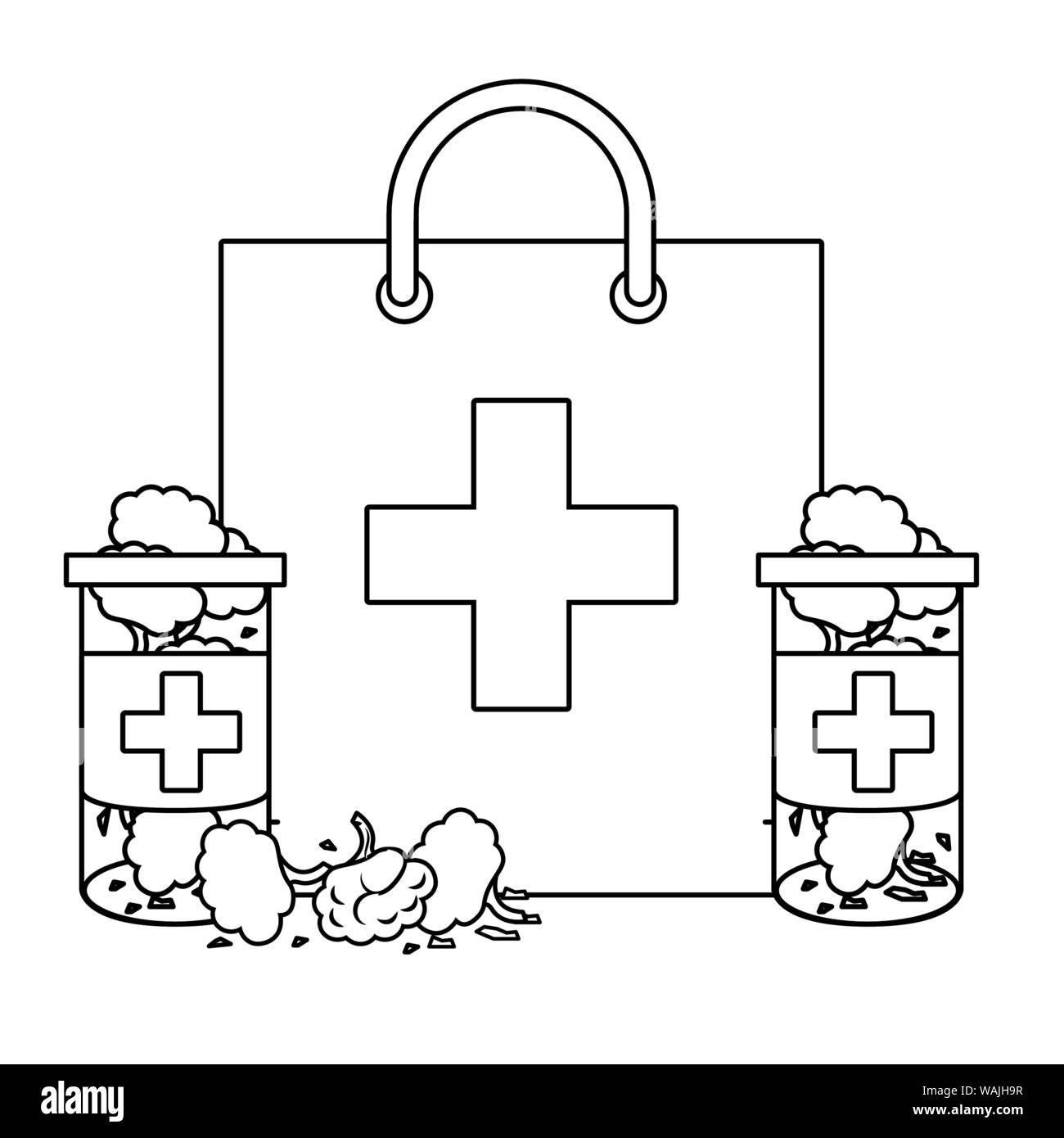 cannabis martihuana sativa hemp cartoon in black and white Stock Vector ...