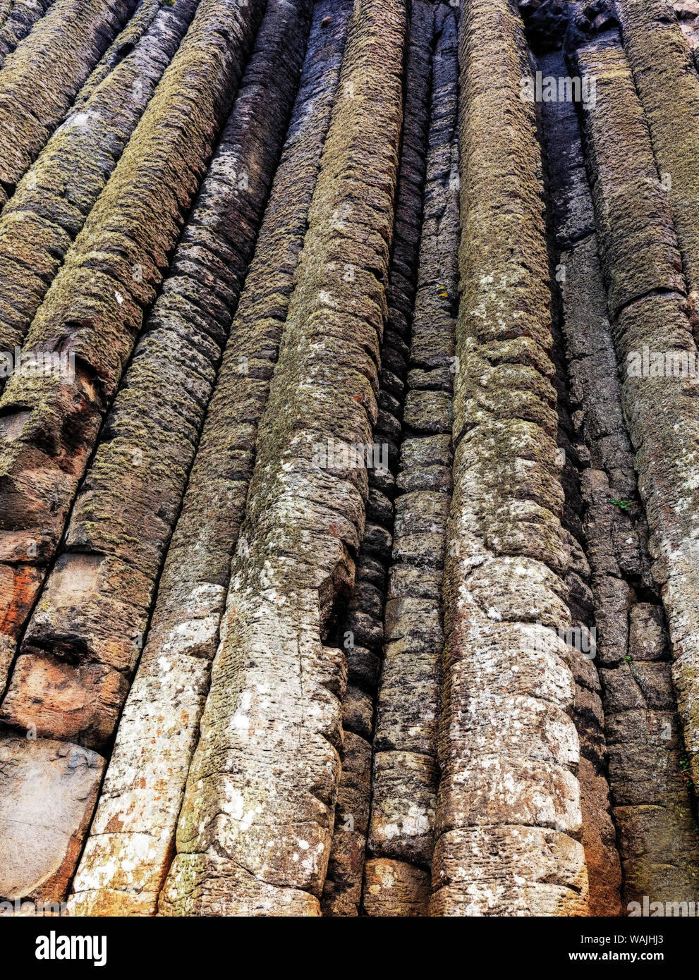 Columnar basalt at the Giant's Causeway in County Antrim, Northern Ireland Stock Photo