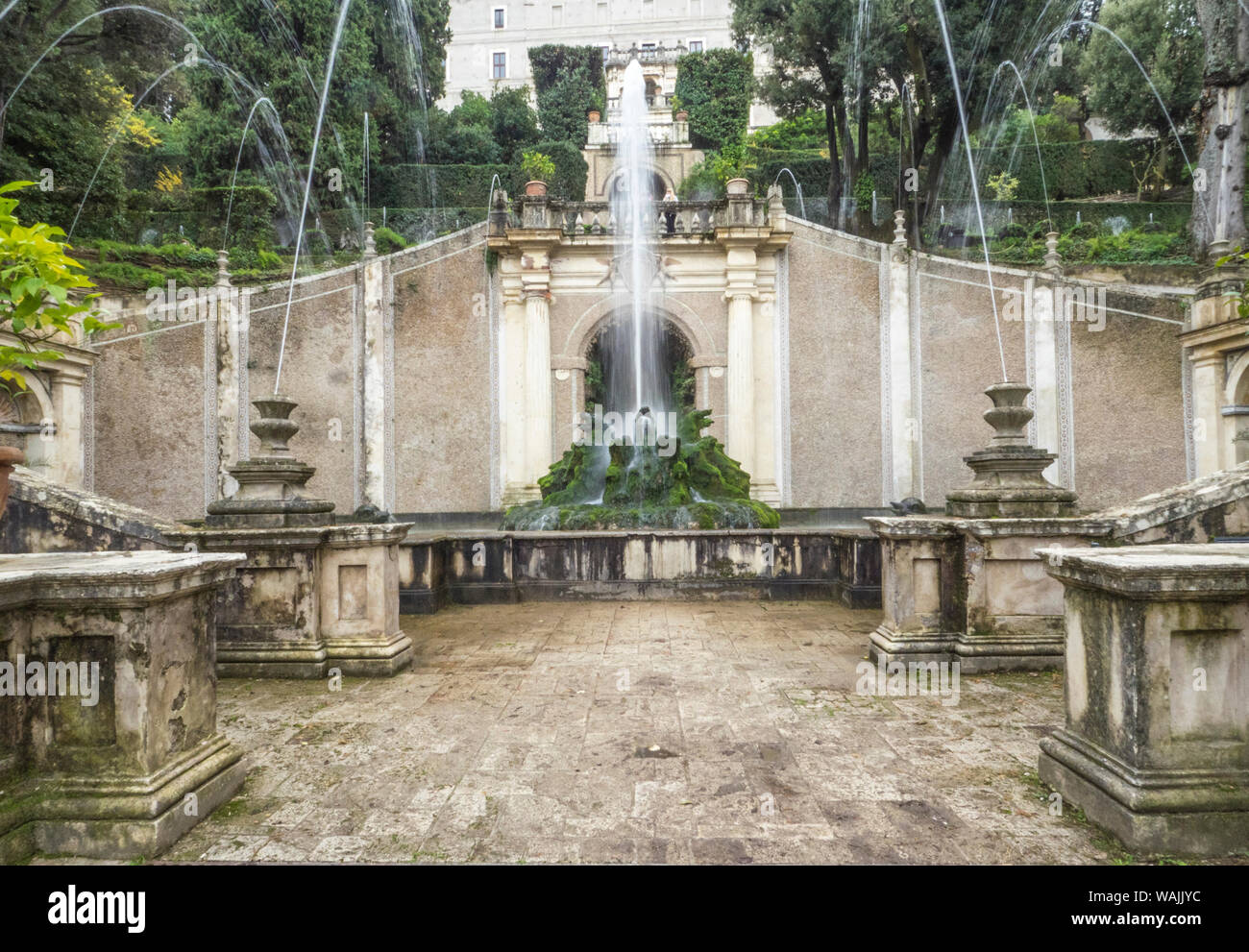 Italy, Lazio, Tivoli, Villa d'Este. The fountains of the dragons. Stock Photo