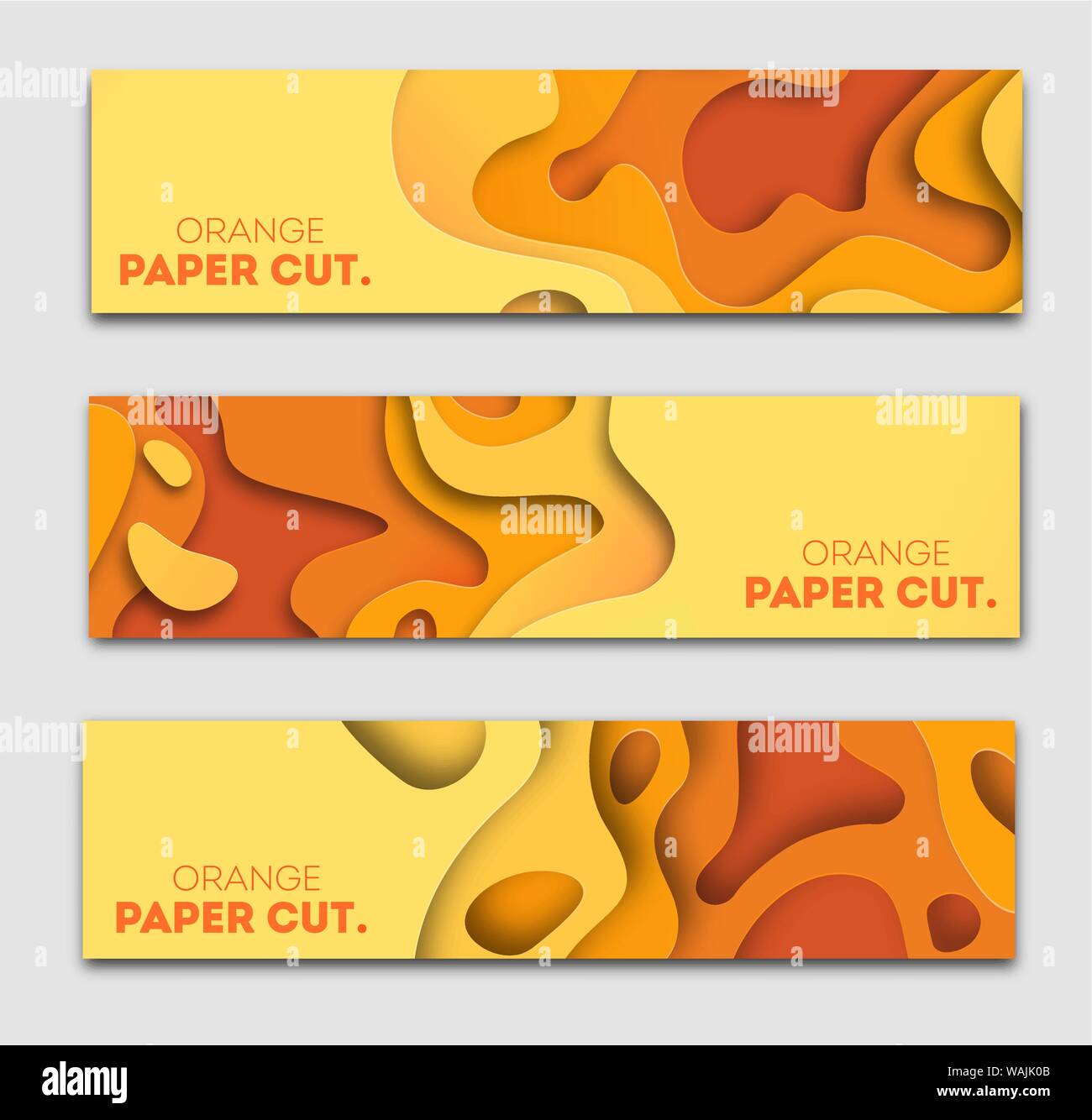 Download Banners Templates With Yellow Paper Cut Shapes Bright Autumn Modern Abstract Design Vector Illustration Eps 10 Stock Vector Image Art Alamy